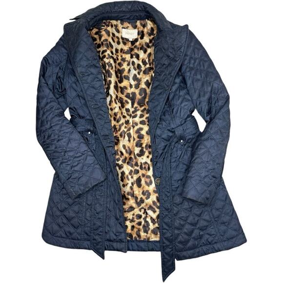 LAUNDRY Quilted Trench  Navy Size 4 - Picture 2 of 8